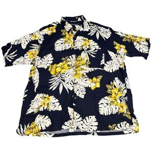 Nautica Vintage Hawaiian Shirt Men's XL Floral Multicolor Short Sleeve